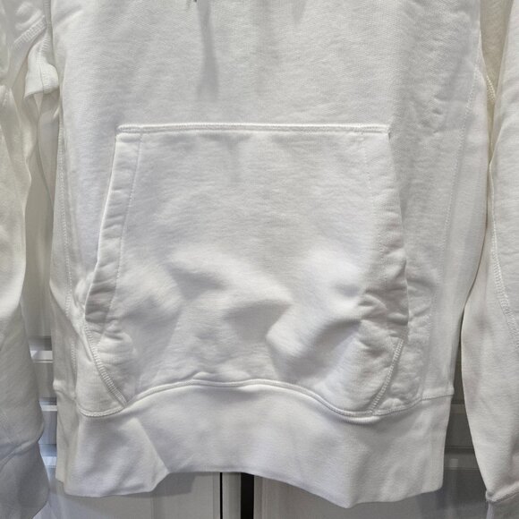 Helmut Lang Logo-Print Hooded Sweatshirt - Chalk White - Picture 4 of 12